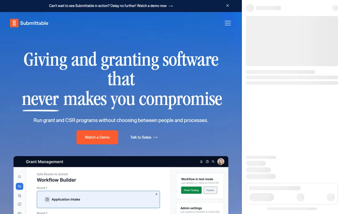 Submittable homepage