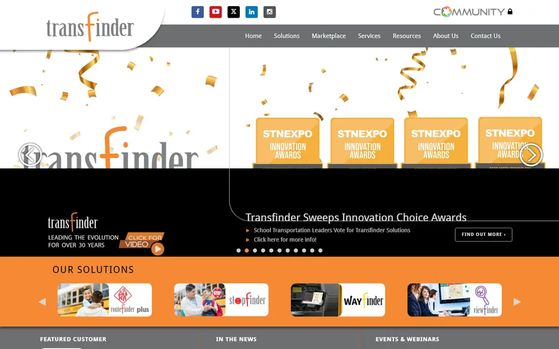 Transfinder homepage