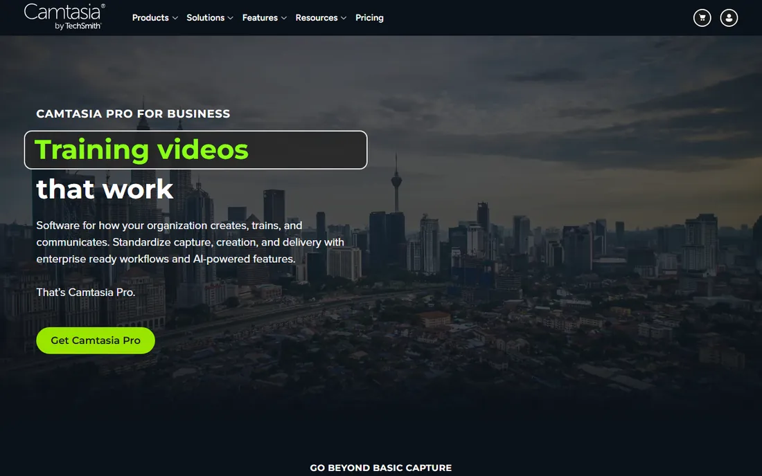 Camtasia homepage