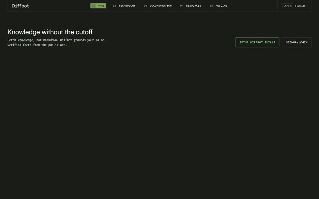 Diffbot homepage