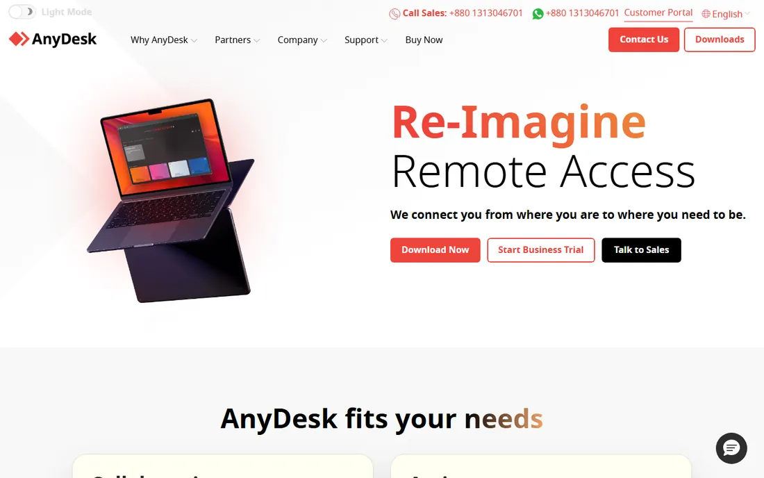AnyDesk homepage