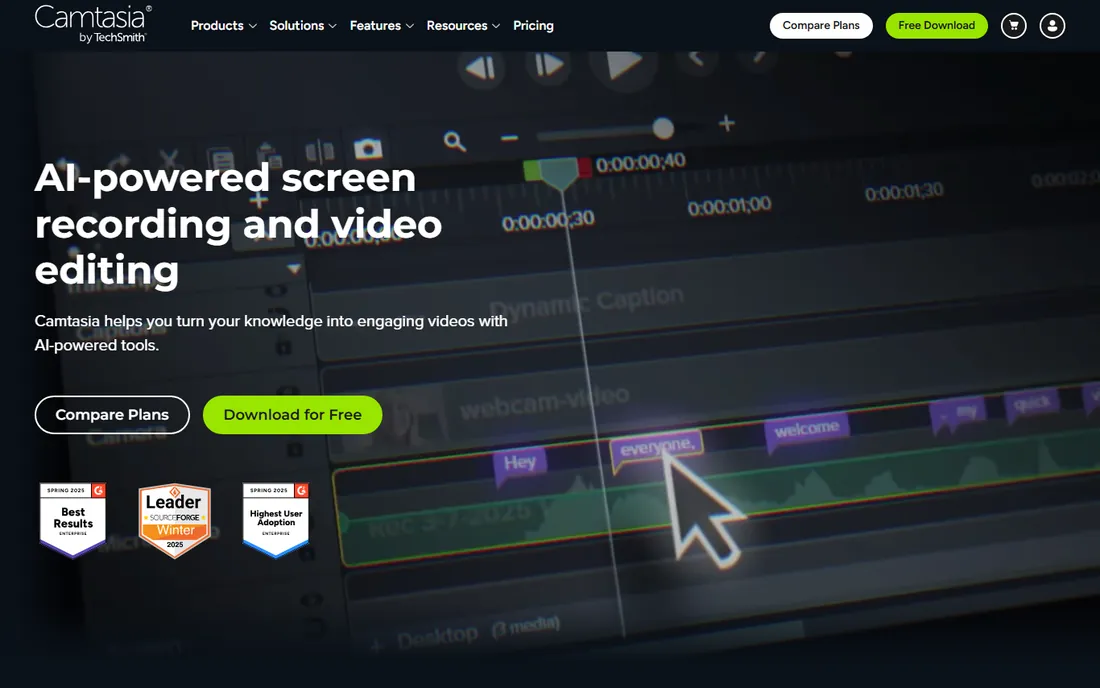 Camtasia homepage