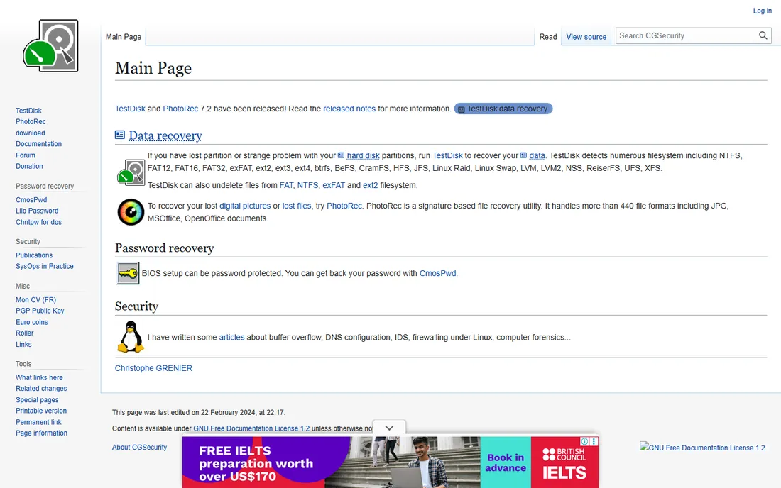 PhotoRec homepage
