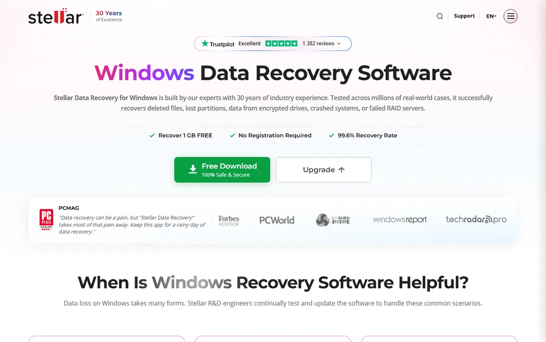 Stellar Data Recovery homepage