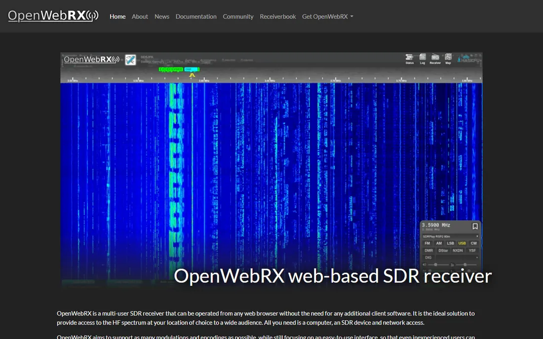 OpenWebRX homepage