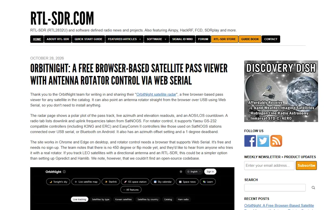 RTL-SDR Blog V3 homepage