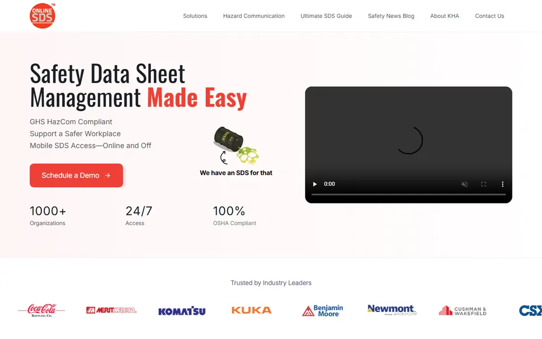 KHA Online-SDS homepage
