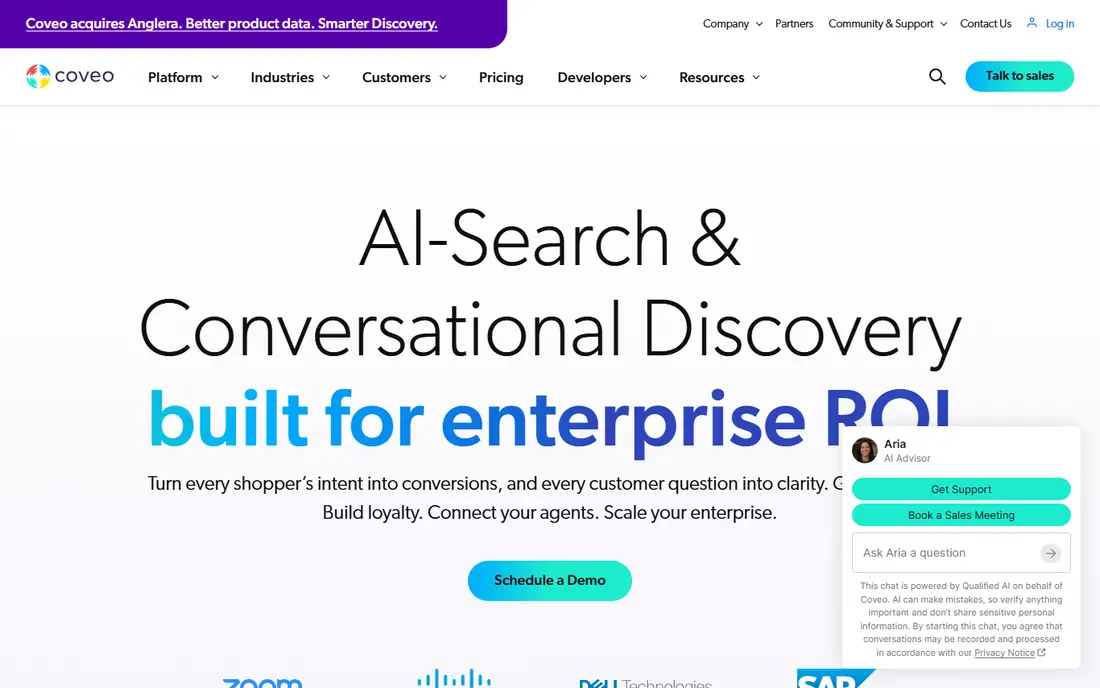 Coveo homepage