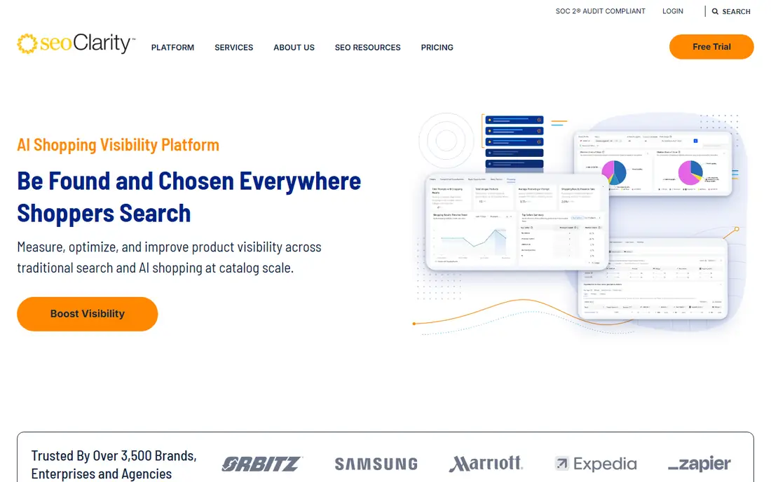 seoClarity homepage