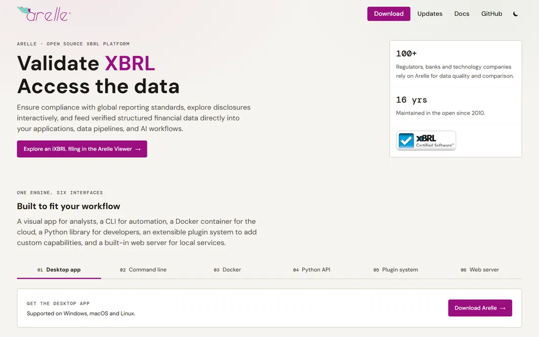 Arelle homepage