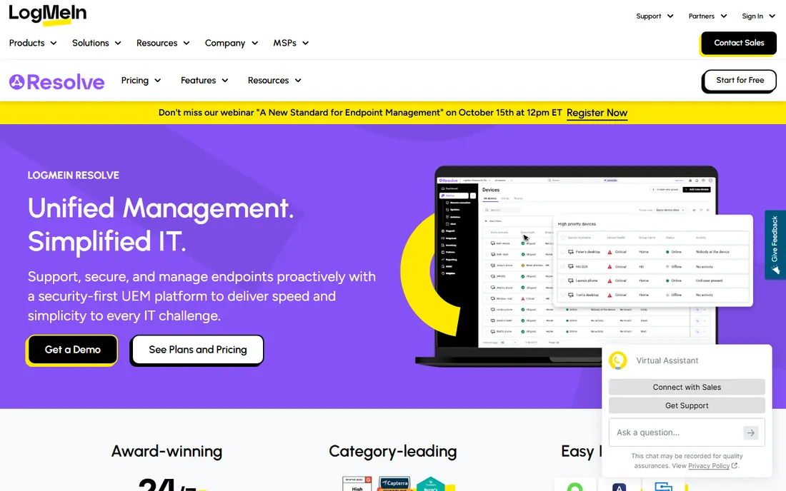 GoTo Resolve homepage