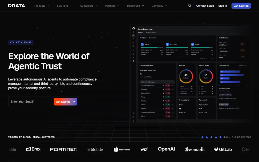 Drata homepage