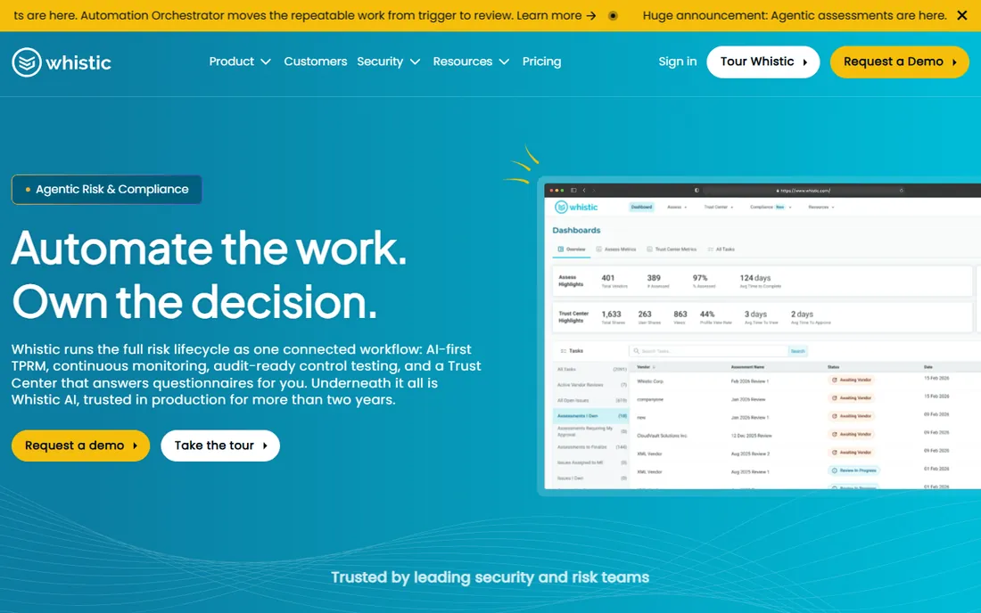 Whistic homepage