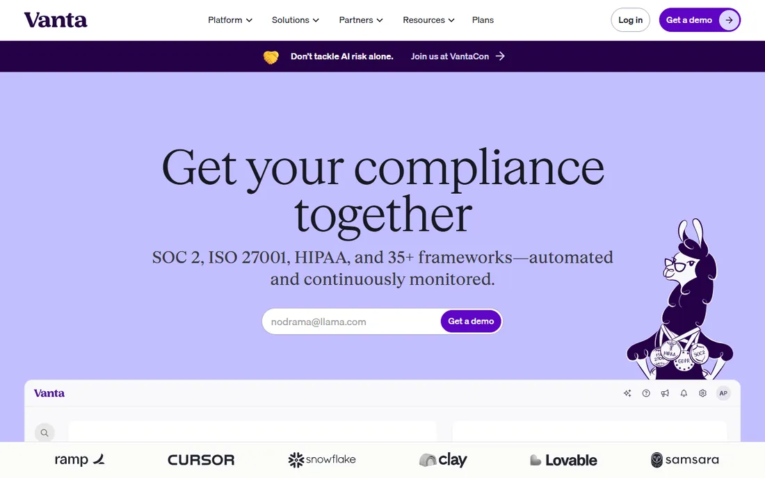 Vanta homepage