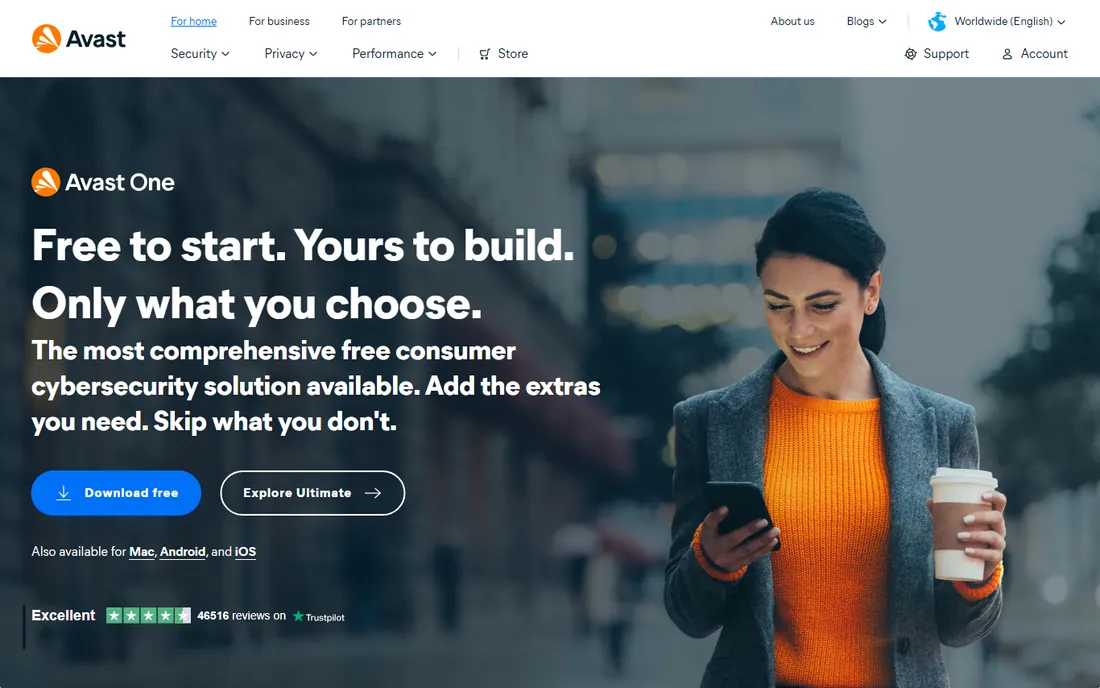 Avast One homepage