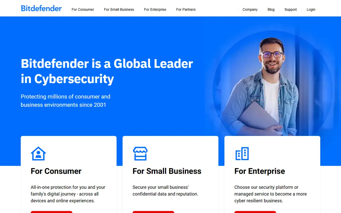 Bitdefender Total Security homepage