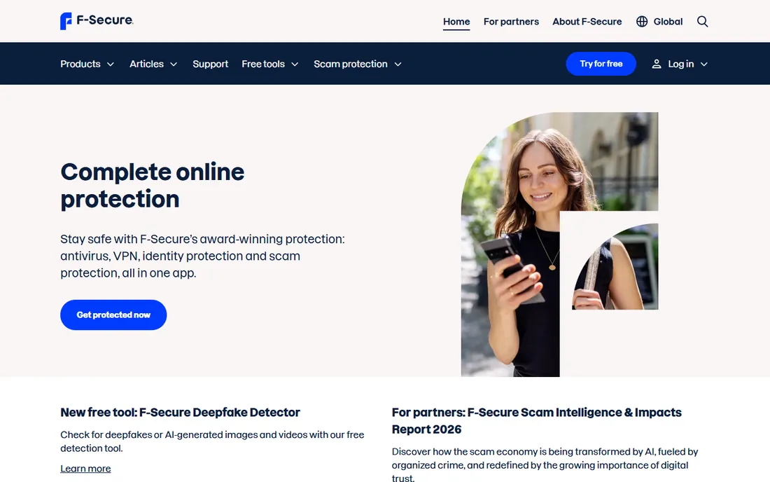 F-Secure Total homepage