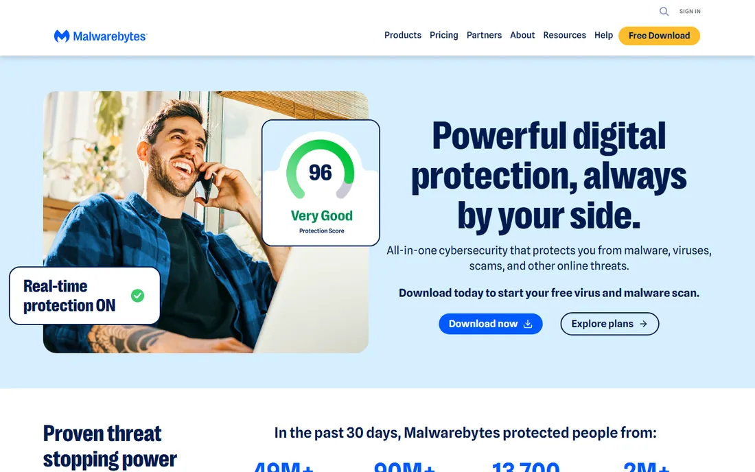 Malwarebytes Premium homepage