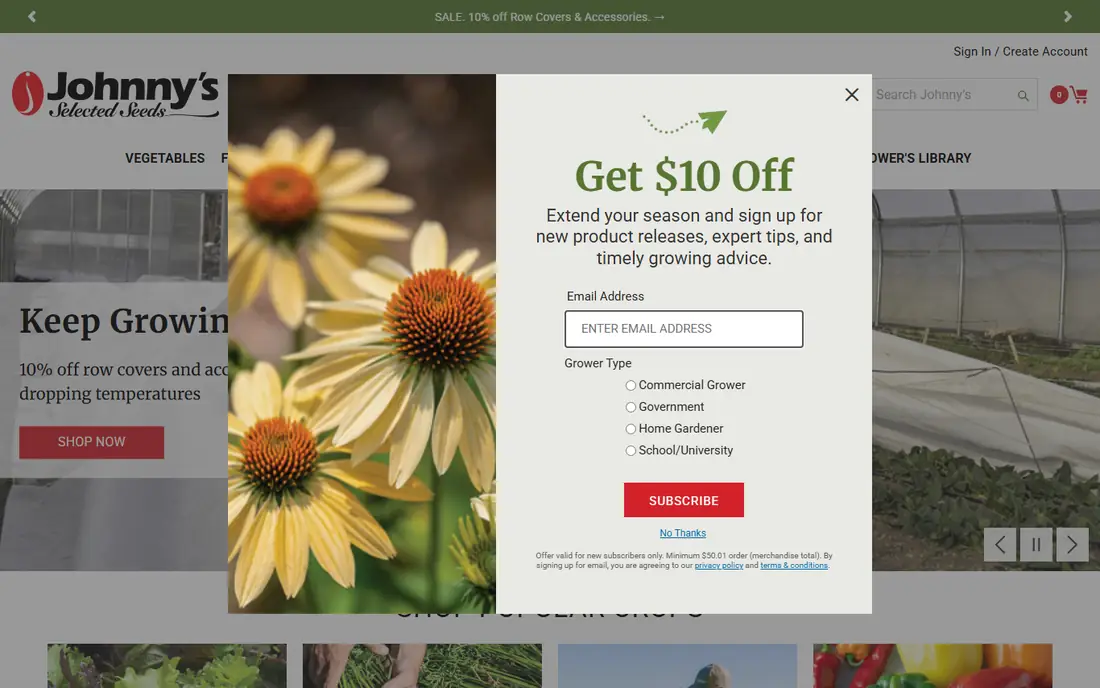 Johnny's Selected Seeds homepage