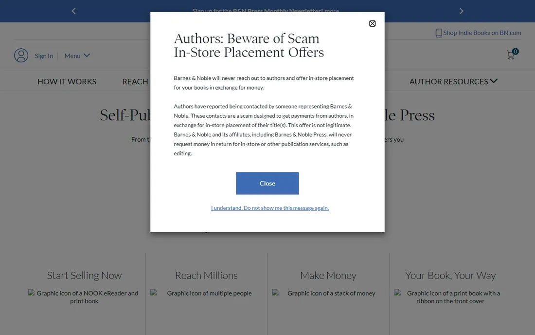 Barnes & Noble Press homepage
