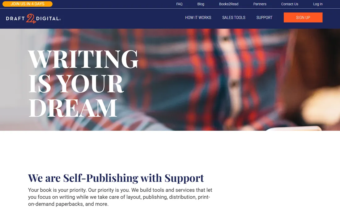 Draft2Digital homepage