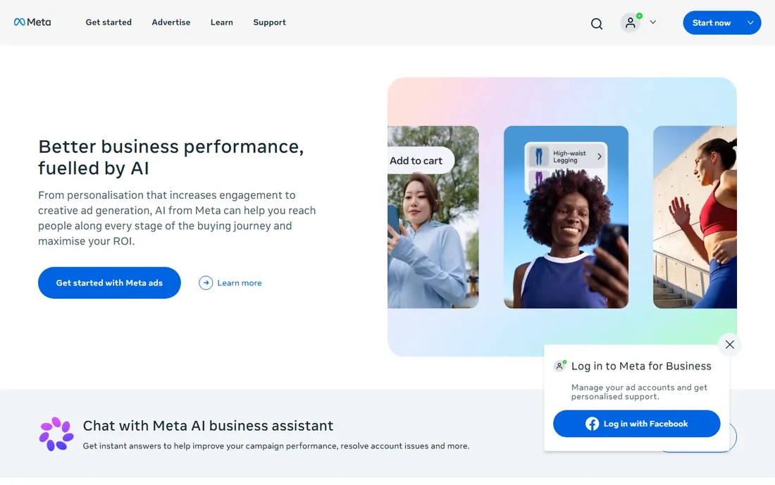 Meta Ads homepage
