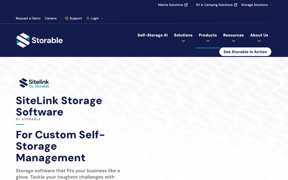 SiteLink homepage