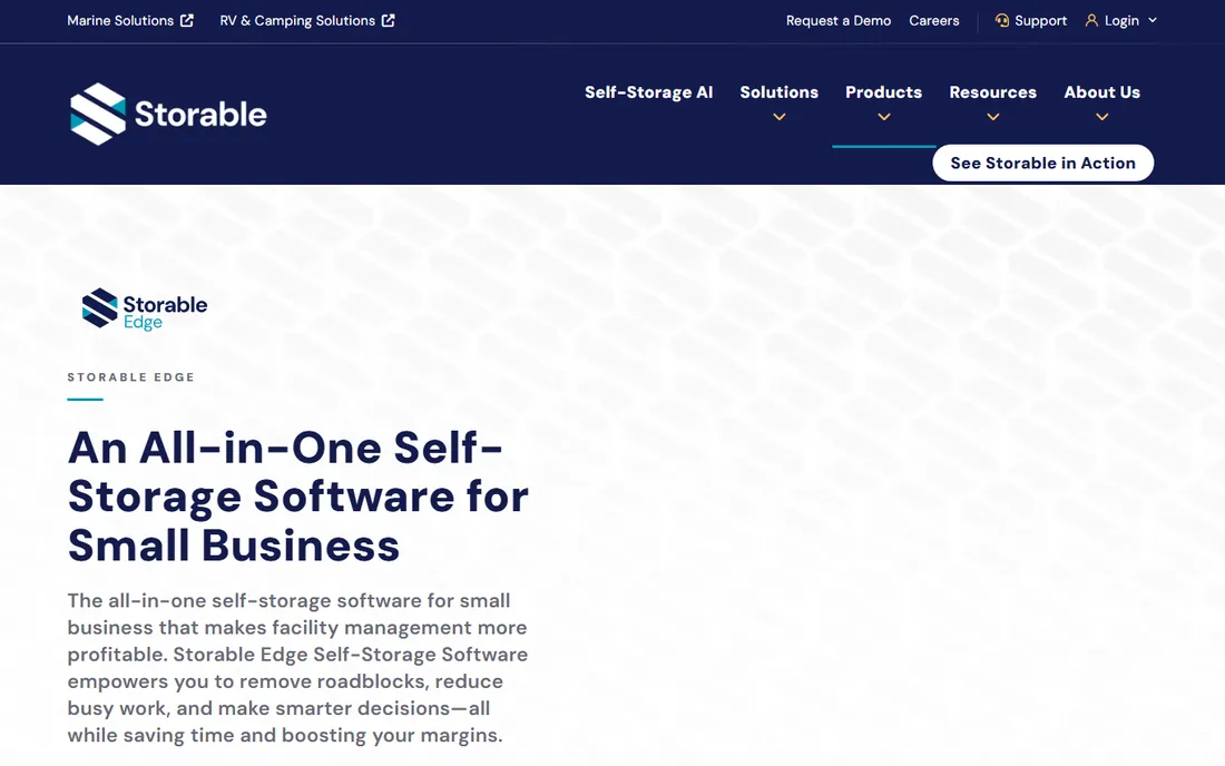 Storable Edge homepage