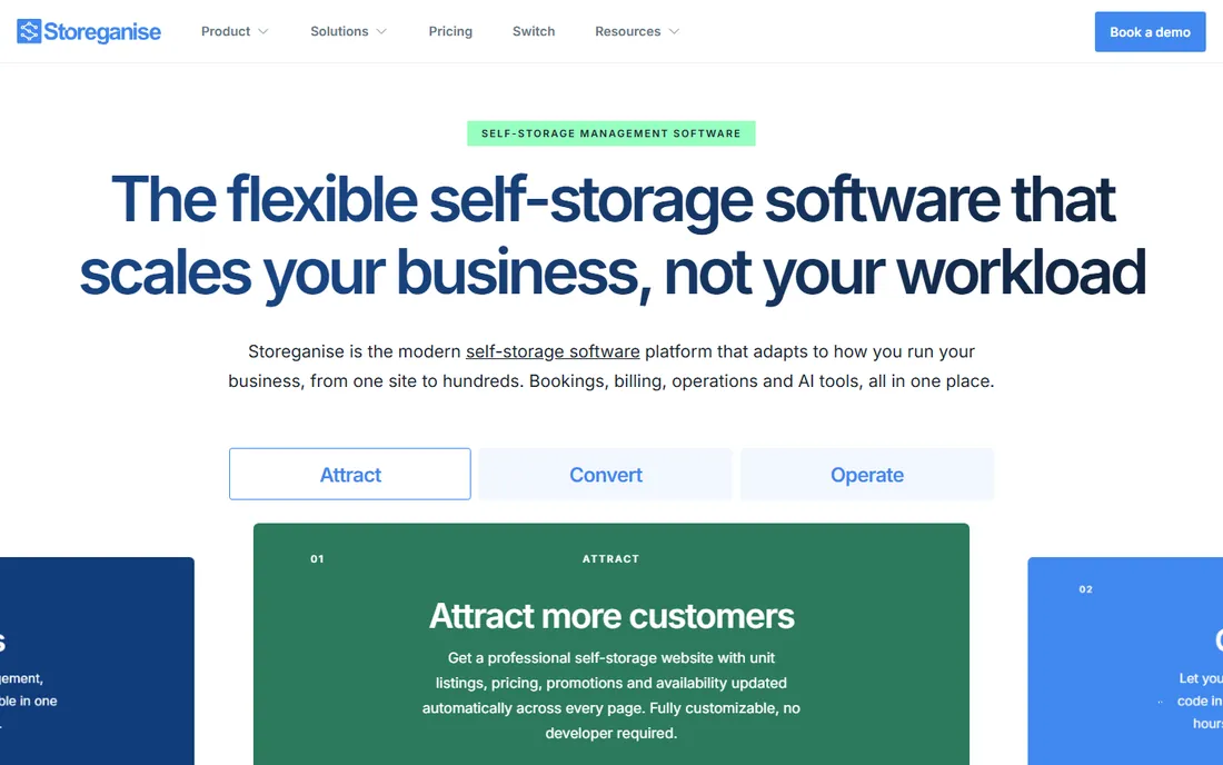 Storeganise homepage