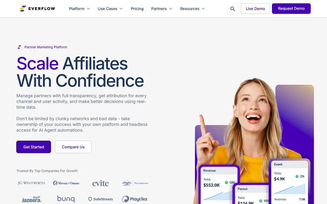 Everflow homepage