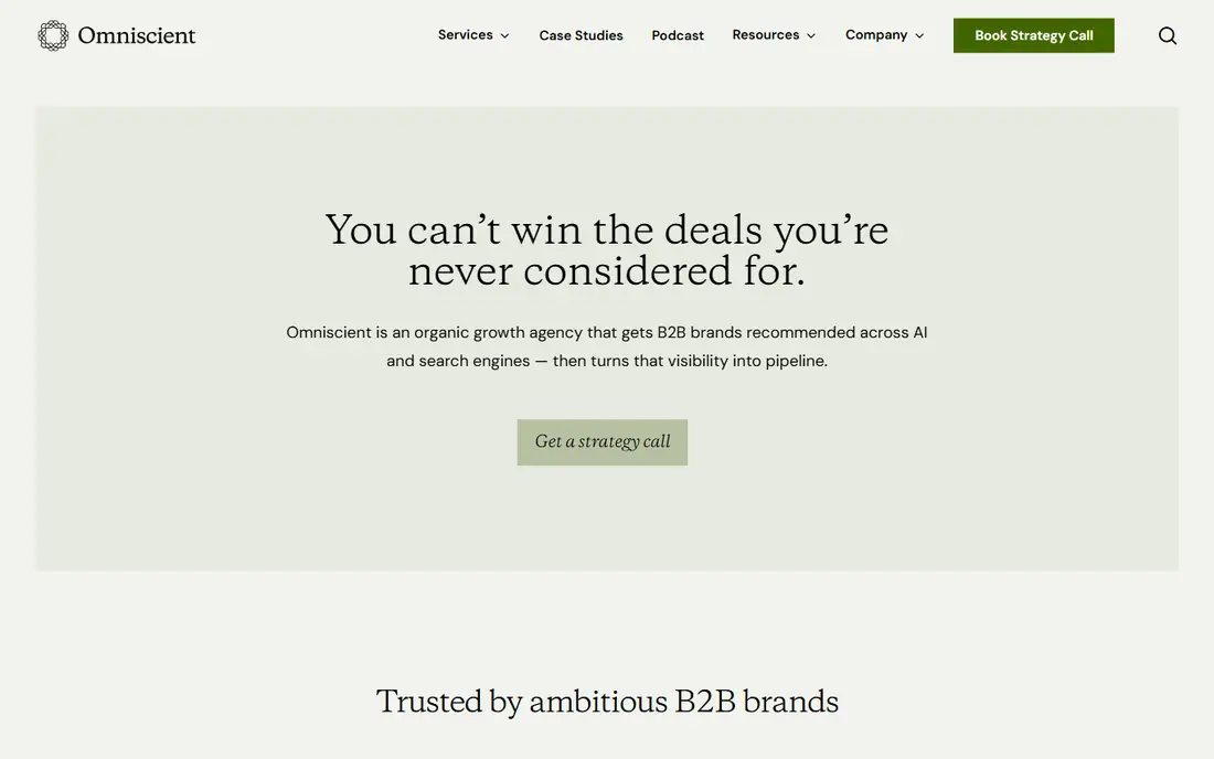 Omniscient Digital homepage