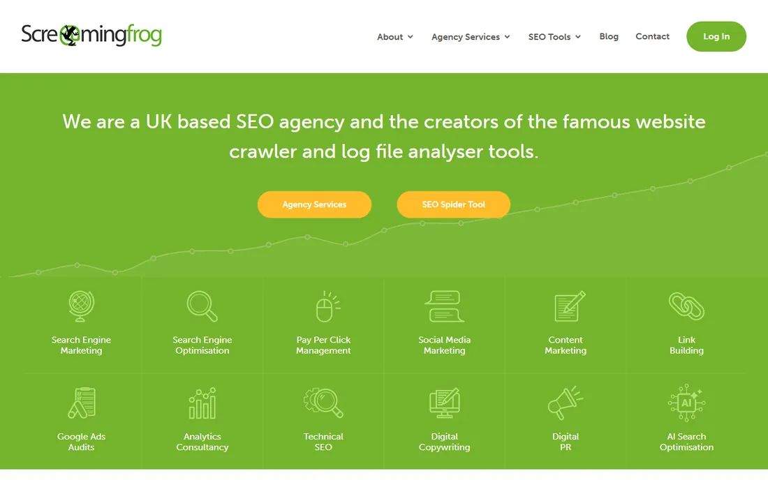 Screaming Frog homepage