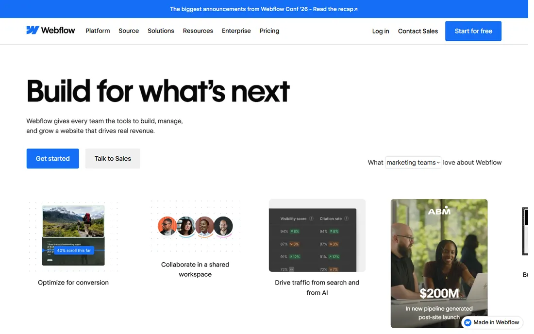 Webflow homepage