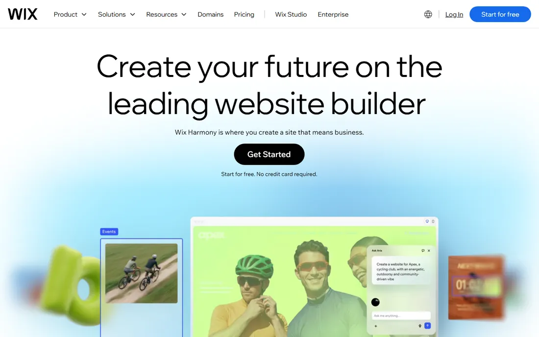 Wix homepage