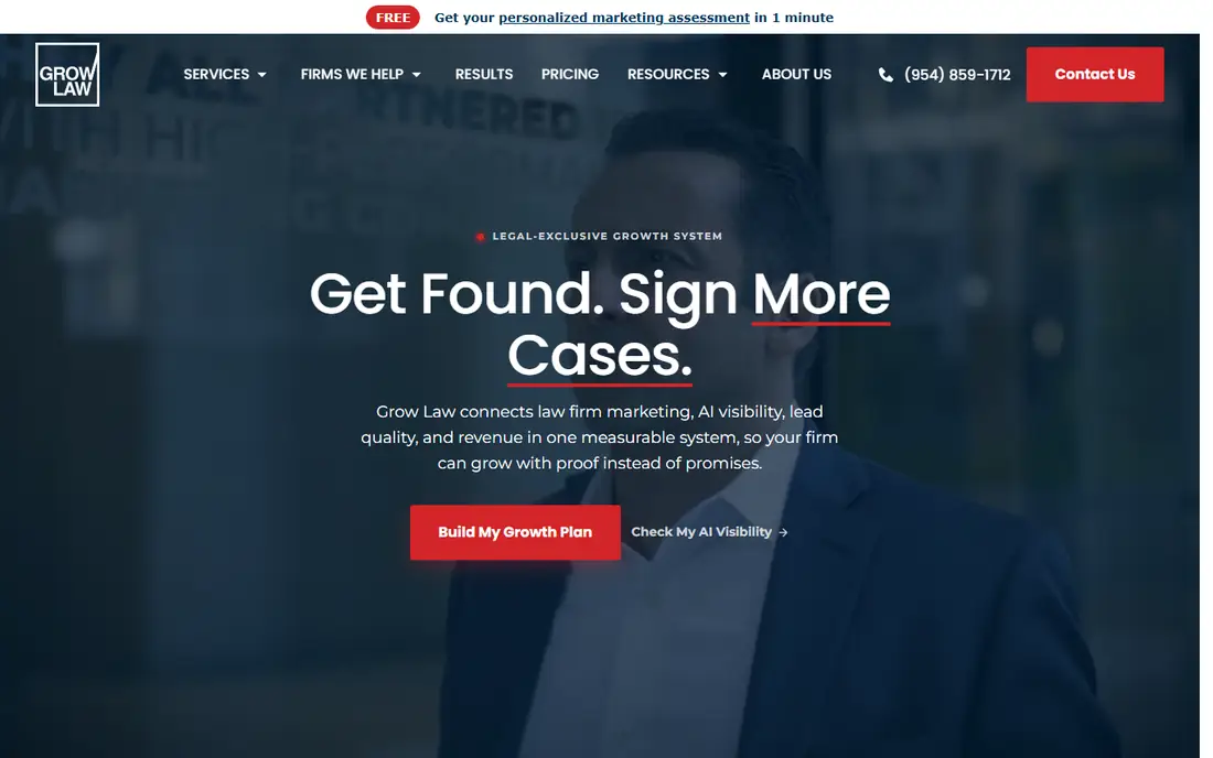 Grow Law homepage