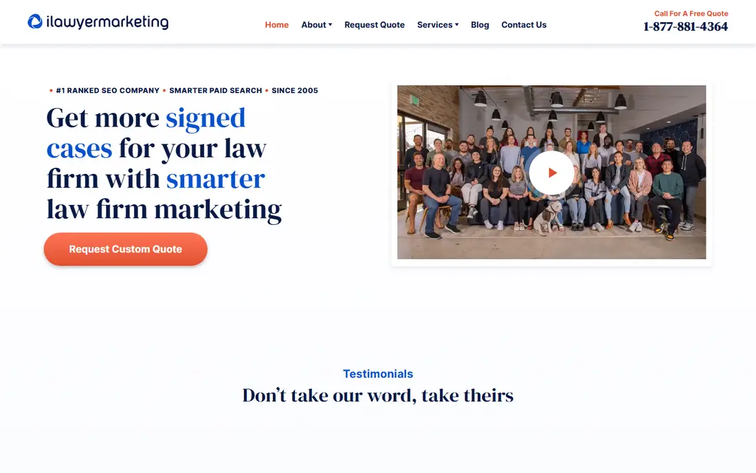 iLawyer Marketing homepage