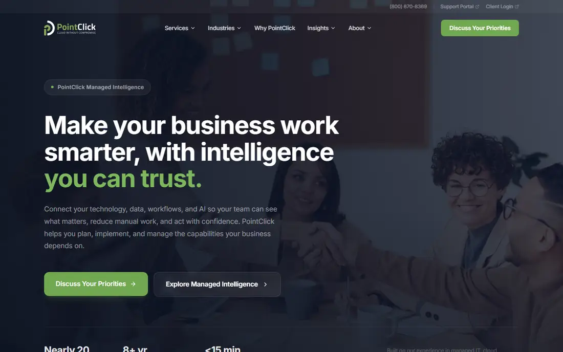PointClick homepage