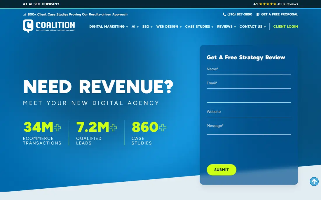 Coalition Technologies homepage