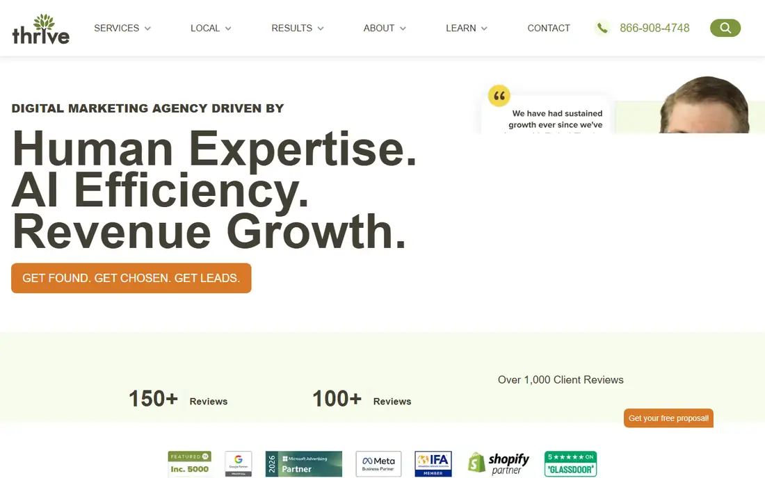 Thrive homepage