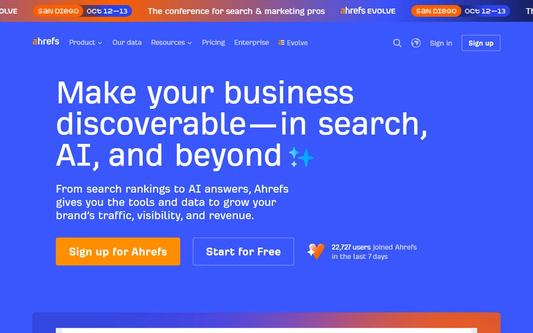 Ahrefs Rank Tracker homepage