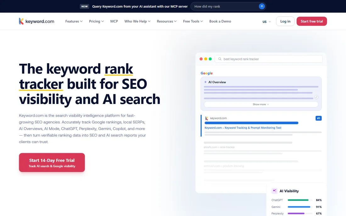 Keyword.com homepage