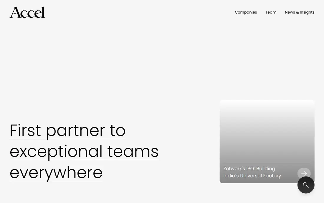 Accel homepage
