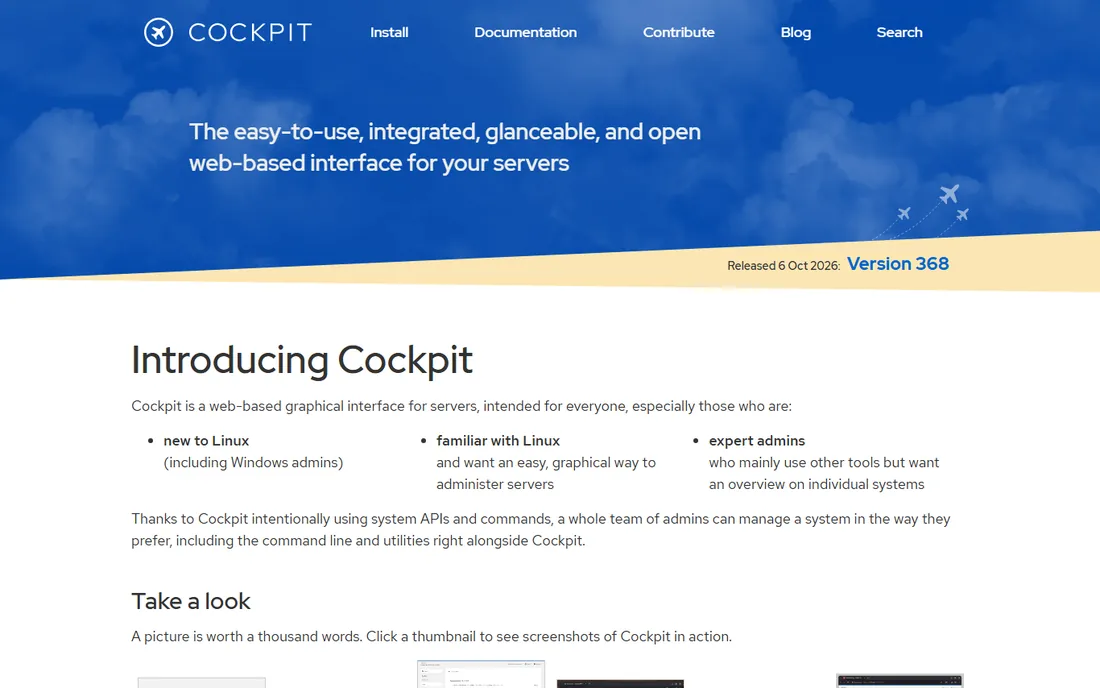 Cockpit homepage