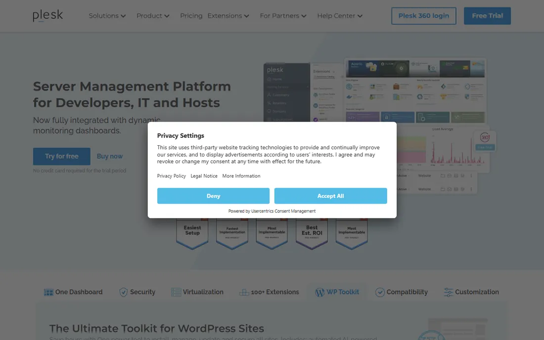 Plesk homepage
