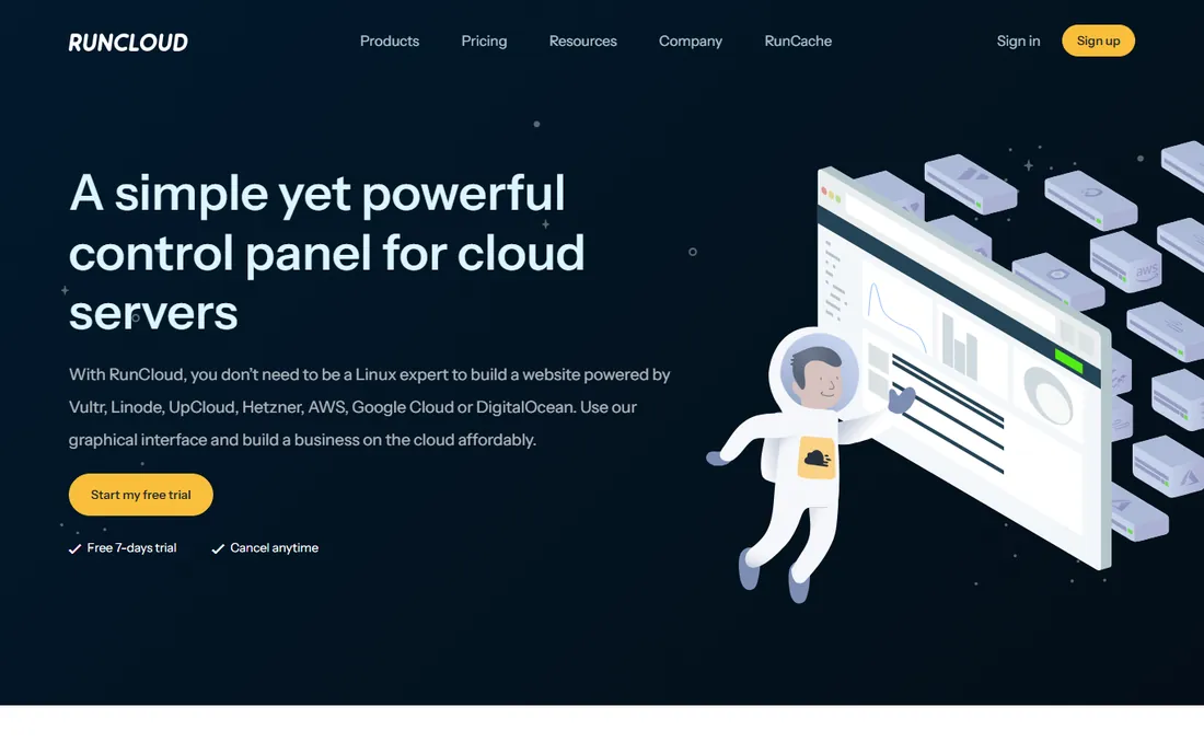 RunCloud homepage