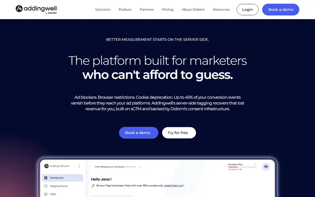 Addingwell homepage