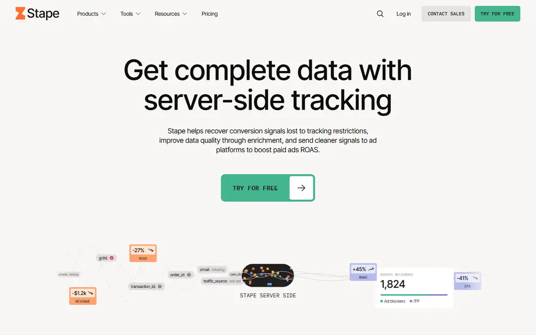 Stape homepage