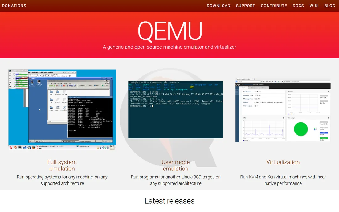 QEMU/KVM homepage