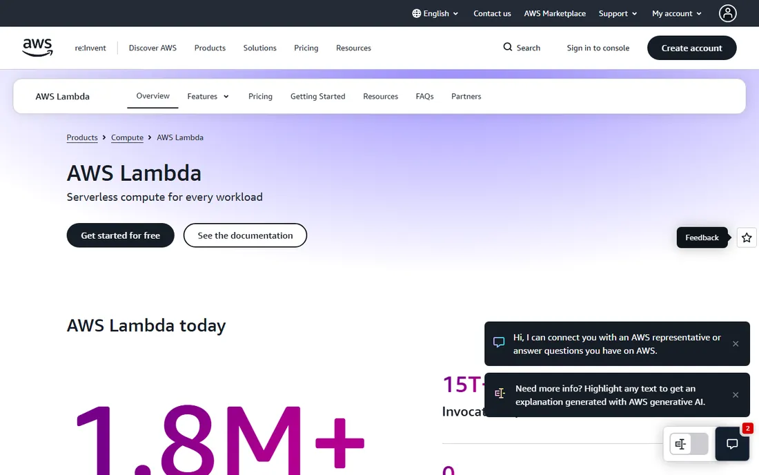 AWS Lambda homepage
