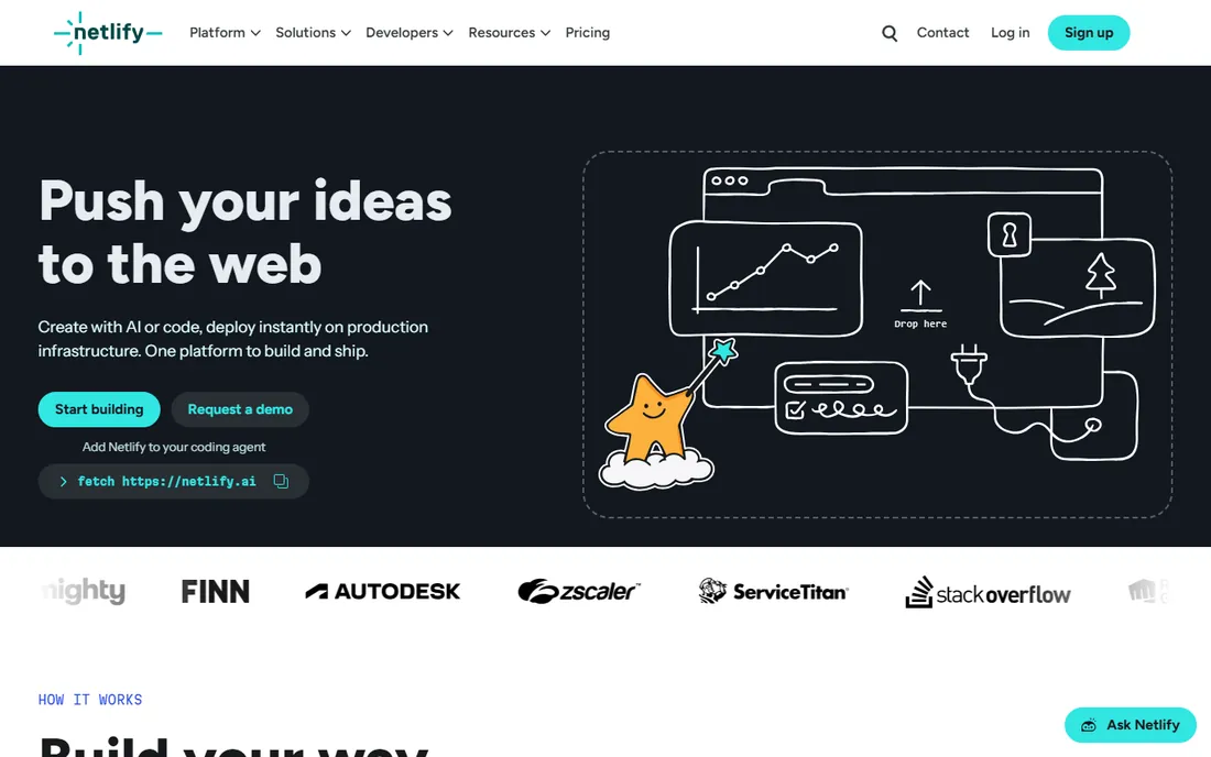 Netlify homepage